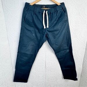 Obey Worldwide Men sz Medium Pants Blue Teal Chino Elastic Waist Pull On Cotton